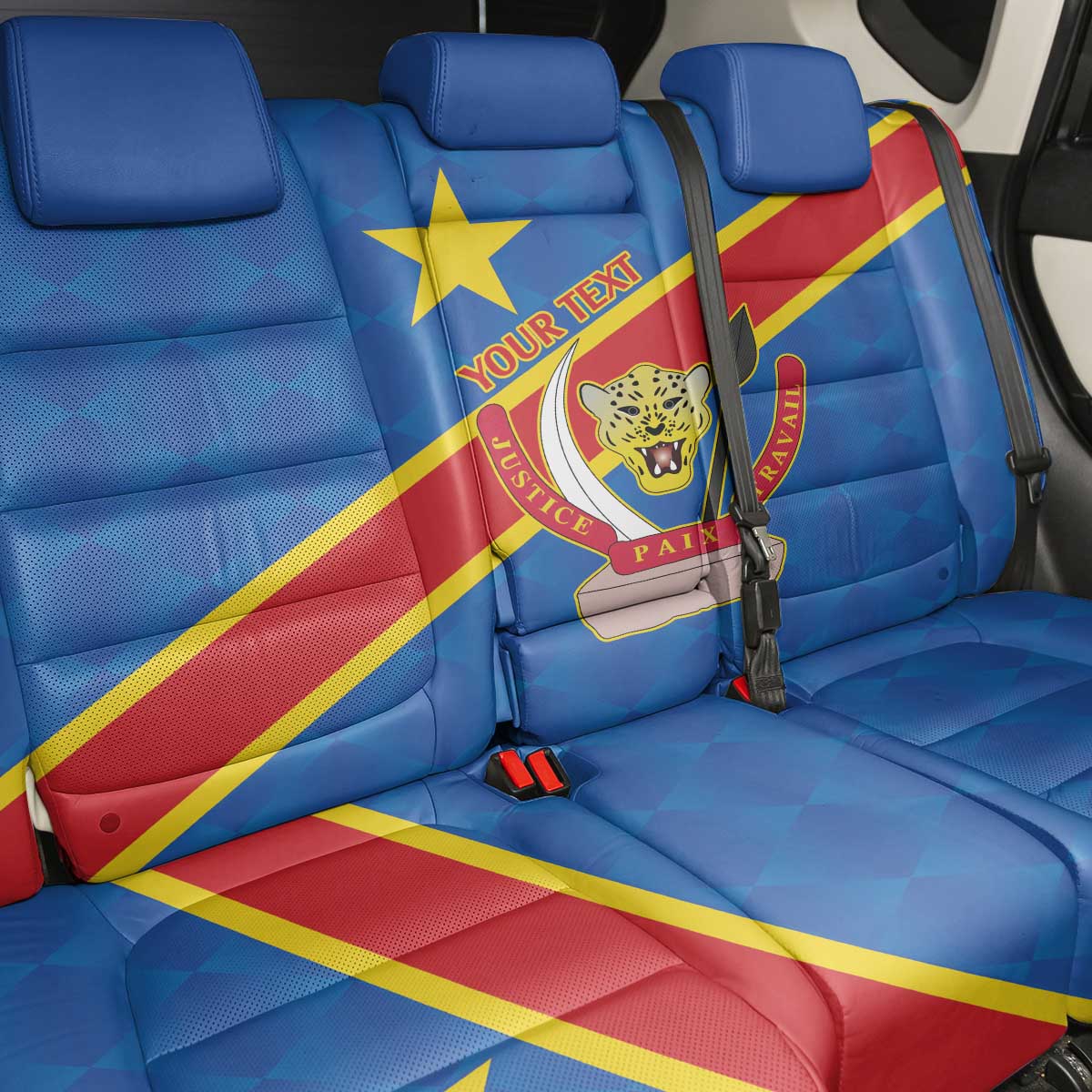 Africa DR of the Congo Personalized Back Car Seat Cover Flag Style - African Pride