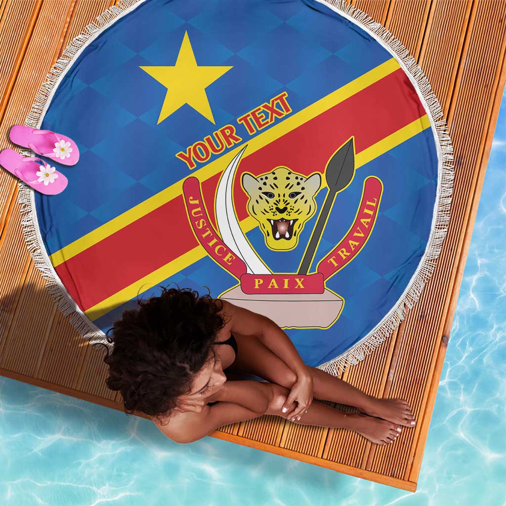 Africa DR of the Congo Personalized Beach Blanket Flag Style - African Pride