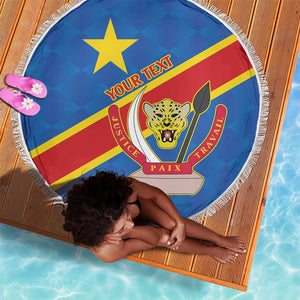 Africa DR of the Congo Personalized Beach Blanket Flag Style - African Pride