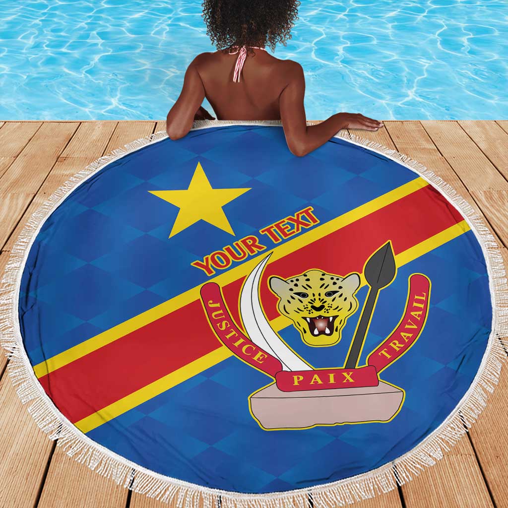 Africa DR of the Congo Personalized Beach Blanket Flag Style - African Pride