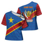 Africa DR of the Congo Personalized Cross Shoulder Shirt Flag Style