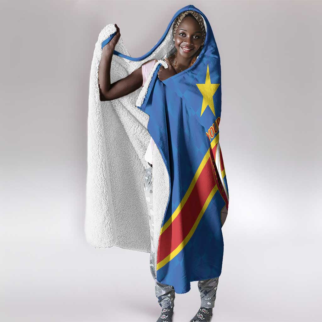 Africa DR of the Congo Personalized Hooded Blanket Flag Style - African Pride