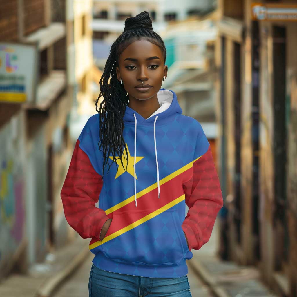 Africa DR of the Congo Personalized Hoodie Flag Style - African Pride