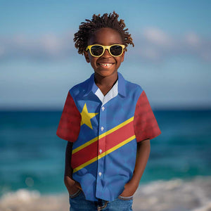 Africa DR of the Congo Personalized Kid Hawaiian Shirt Flag Style - African Pride