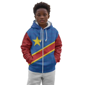 Africa DR of the Congo Personalized Kid Hoodie Flag Style - African Pride