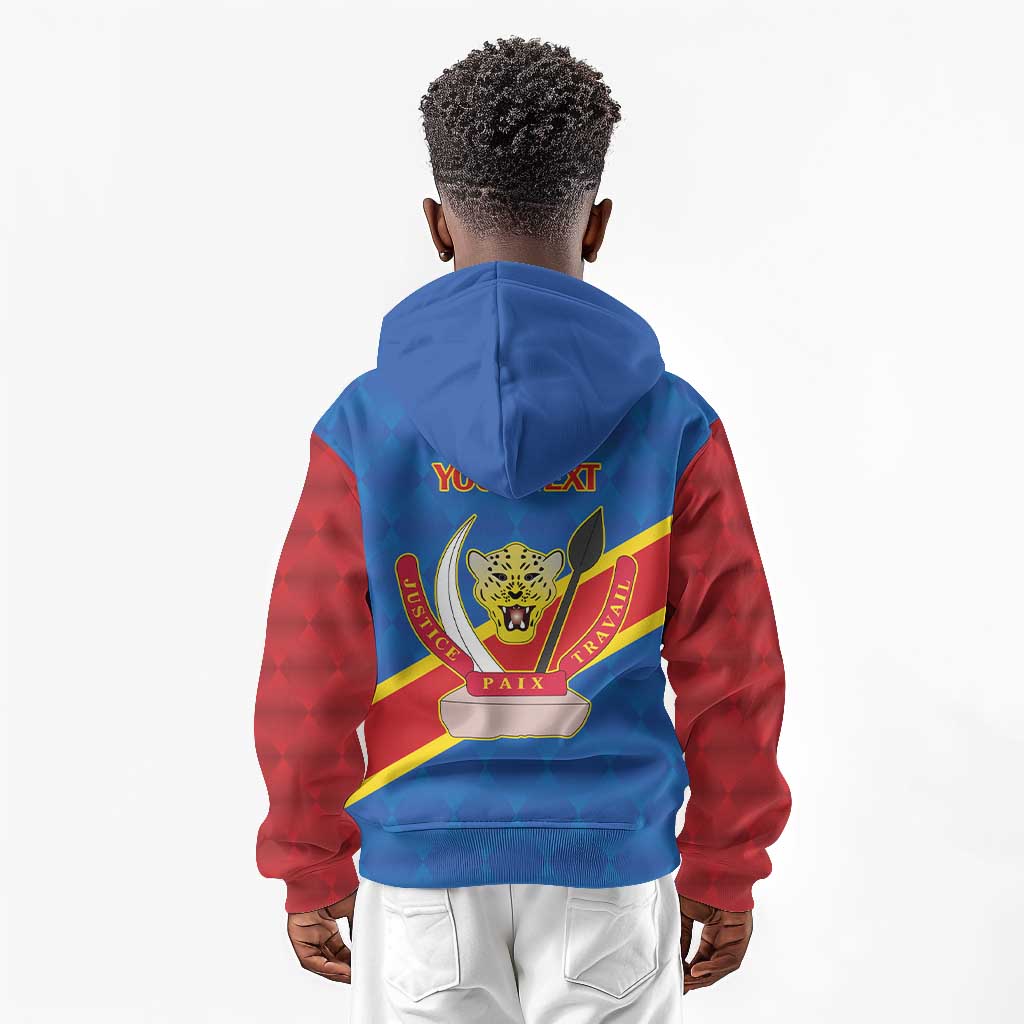 Africa DR of the Congo Personalized Kid Hoodie Flag Style - African Pride