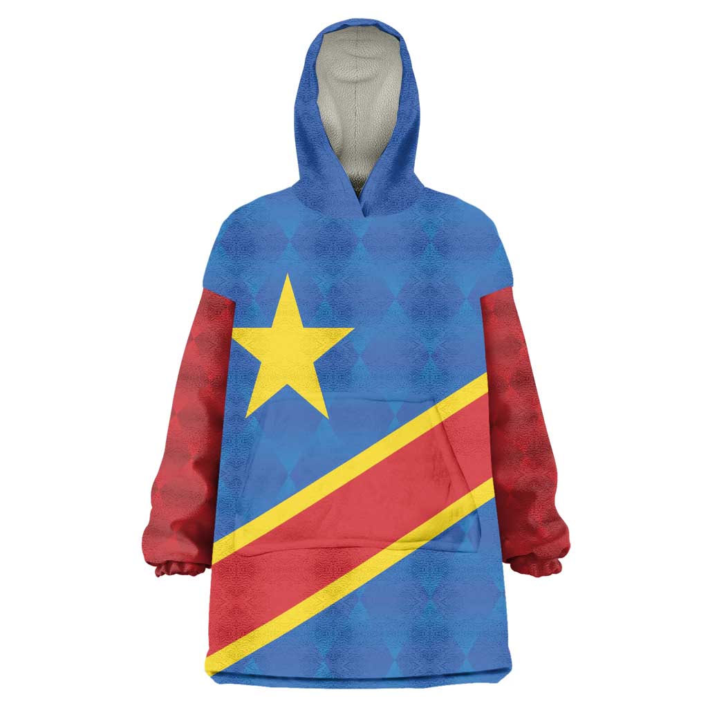 Africa DR of the Congo Personalized Kid Wearable Blanket Hoodie Flag Style - African Pride