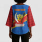 Africa DR of the Congo Personalized Kimono Sleeve Blouse Flag Style