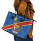 Africa DR of the Congo Personalized Leather Tote Bag Flag Style - African Pride