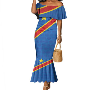 Africa DR of the Congo Personalized Mermaid Dress Flag Style - African Pride