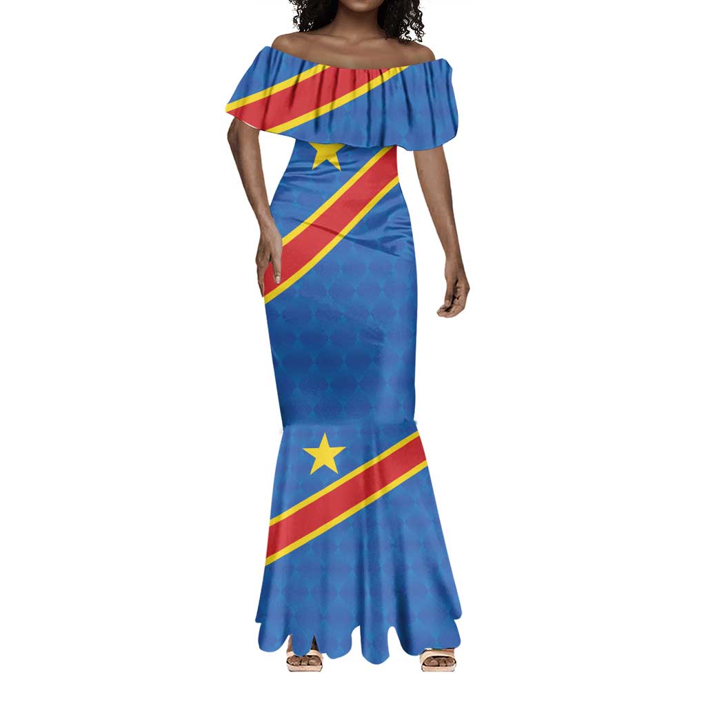 Africa DR of the Congo Personalized Mermaid Dress Flag Style - African Pride