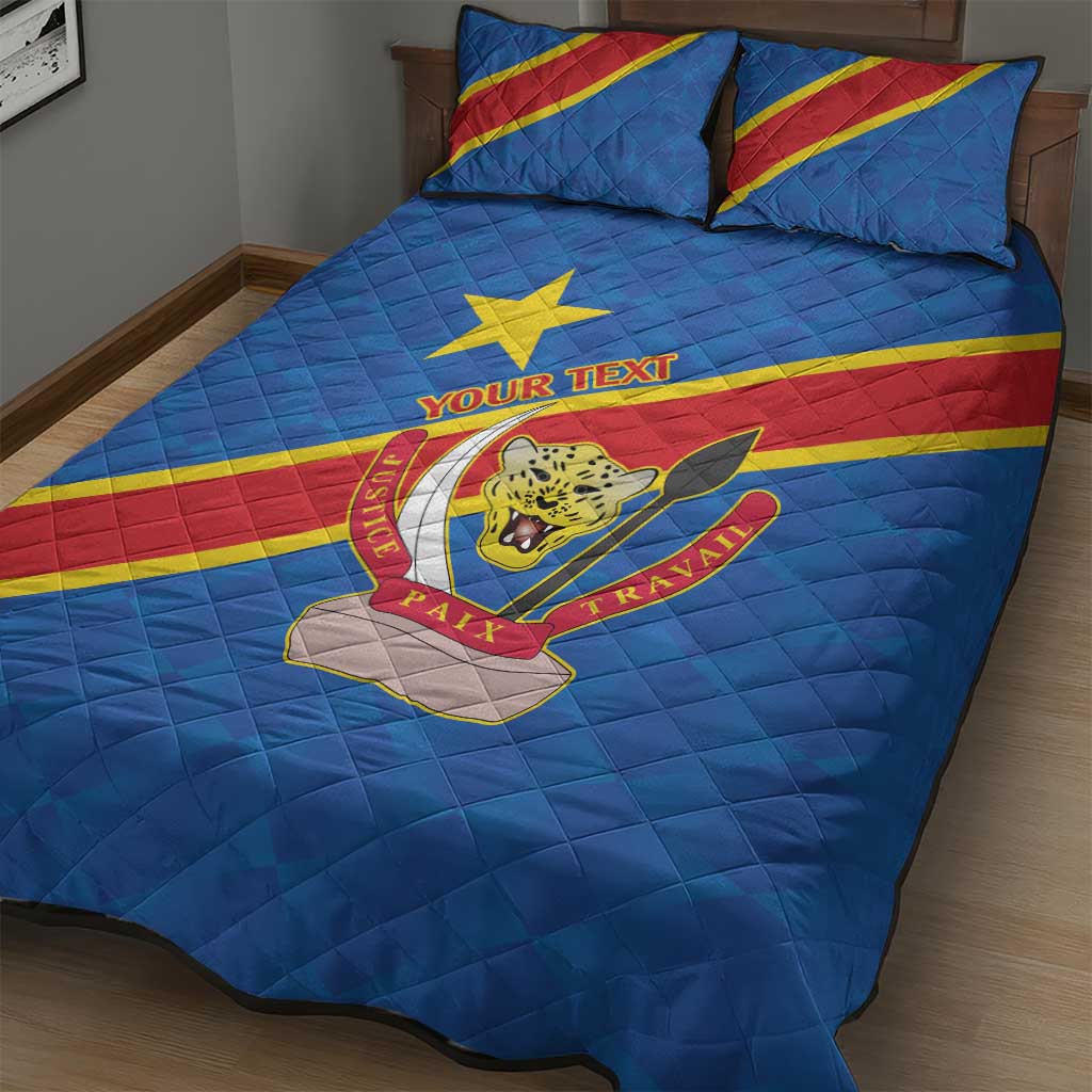 Africa DR of the Congo Personalized Quilt Bed Set Flag Style - African Pride