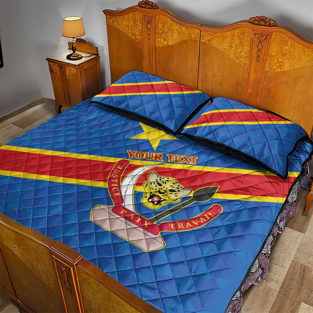 Africa DR of the Congo Personalized Quilt Bed Set Flag Style - African Pride