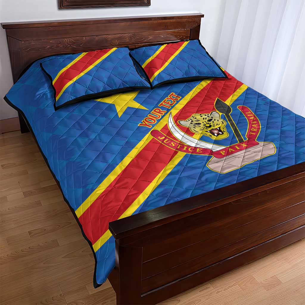 Africa DR of the Congo Personalized Quilt Bed Set Flag Style - African Pride