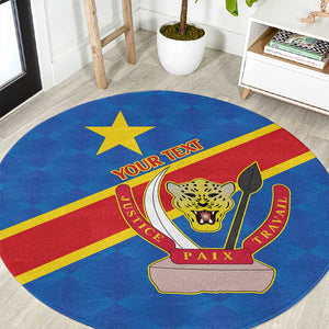 Africa DR of the Congo Personalized Round Carpet Flag Style - African Pride