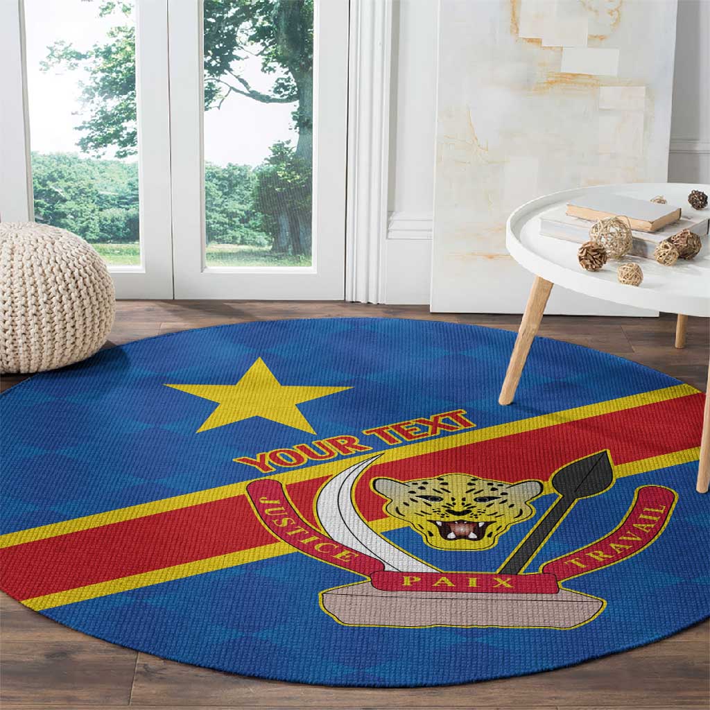Africa DR of the Congo Personalized Round Carpet Flag Style - African Pride
