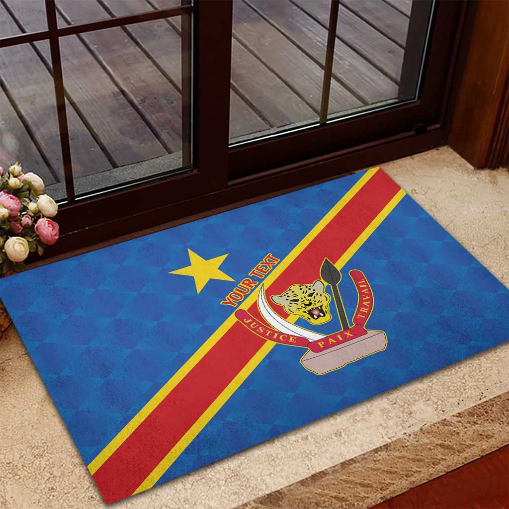 Africa DR of the Congo Personalized Rubber Doormat Flag Style - African Pride