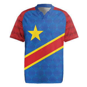 Africa DR of the Congo Personalized Rugby Jersey Flag Style - African Pride