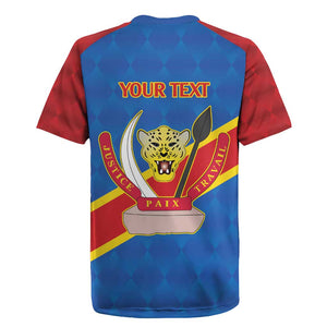Africa DR of the Congo Personalized Rugby Jersey Flag Style - African Pride