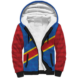 Africa DR of the Congo Personalized Sherpa Hoodie Flag Style - African Pride
