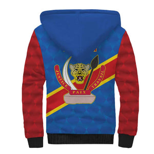 Africa DR of the Congo Personalized Sherpa Hoodie Flag Style - African Pride