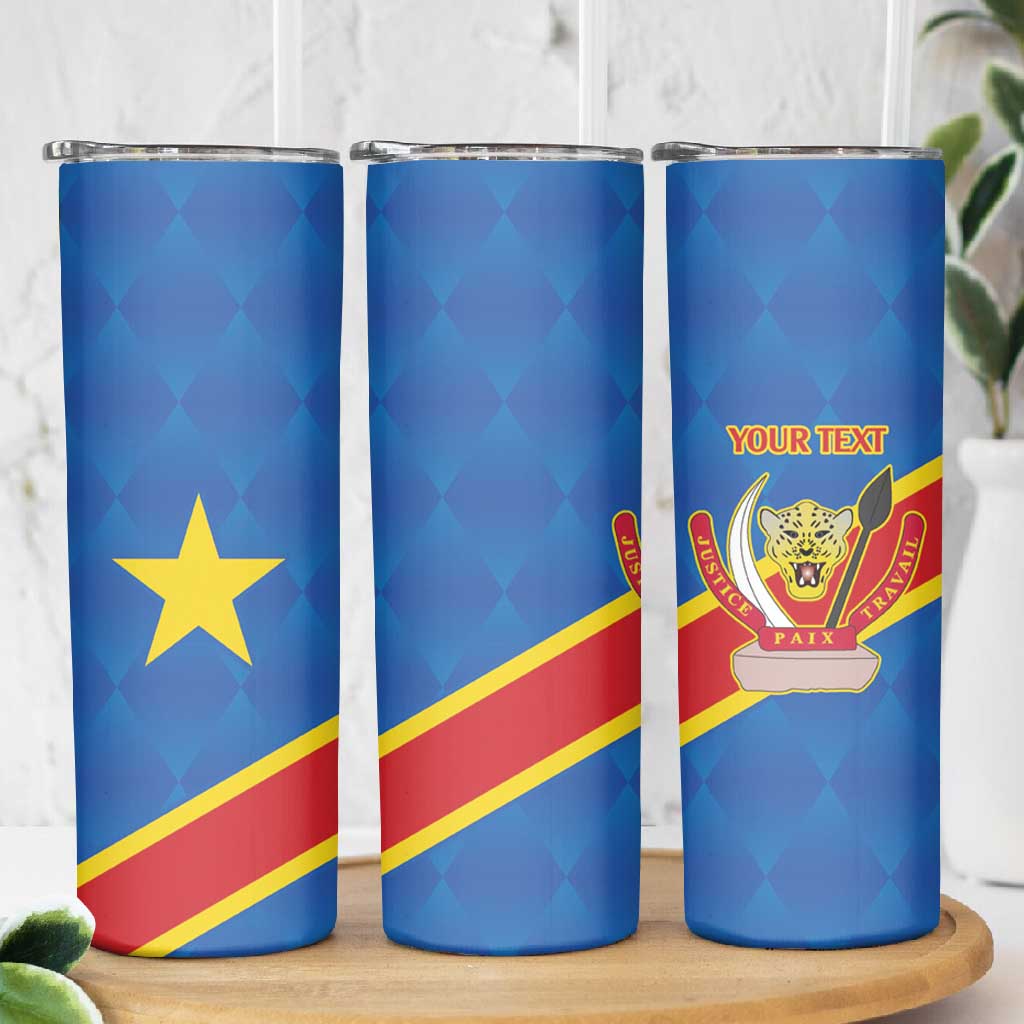Africa DR of the Congo Personalized Skinny Tumbler Flag Style - African Pride