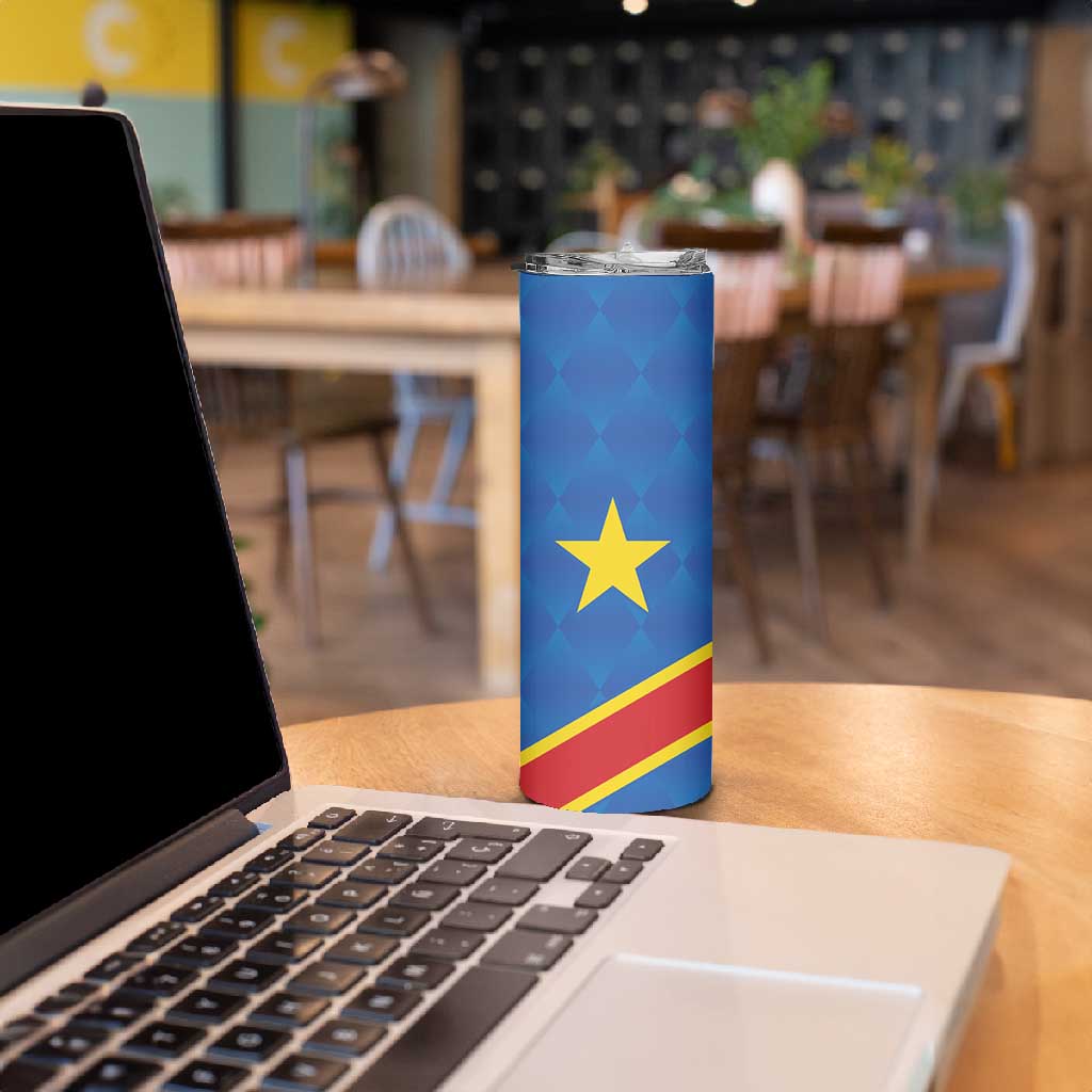 Africa DR of the Congo Personalized Skinny Tumbler Flag Style - African Pride