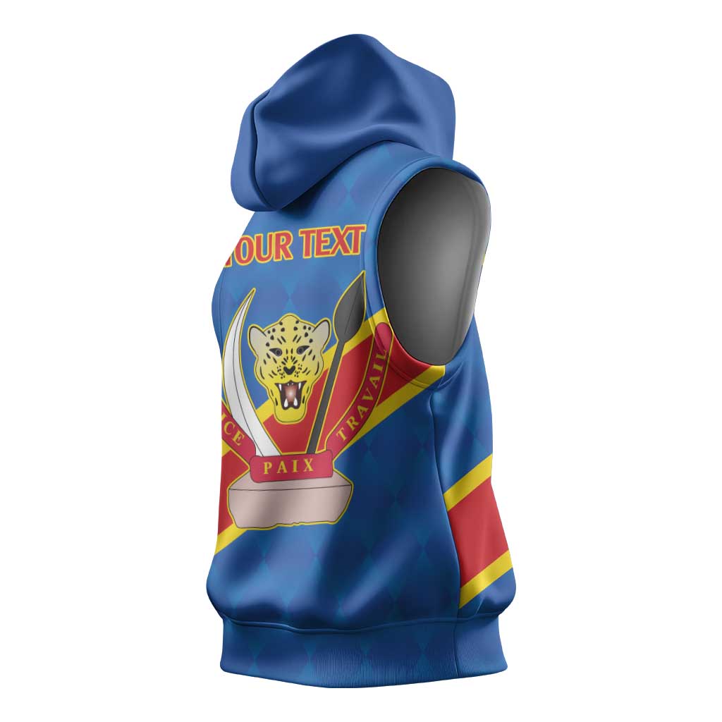 Africa DR of the Congo Personalized Sleeveless Hoodie Flag Style - African Pride