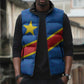 Africa DR of the Congo Personalized Sleeveless Puffer Jacket Flag Style