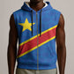 Africa DR of the Congo Personalized Sleeveless Zip Hoodie Flag Style - African Pride