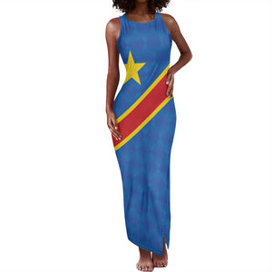 Africa DR of the Congo Personalized Tank Maxi Dress Flag Style - African Pride