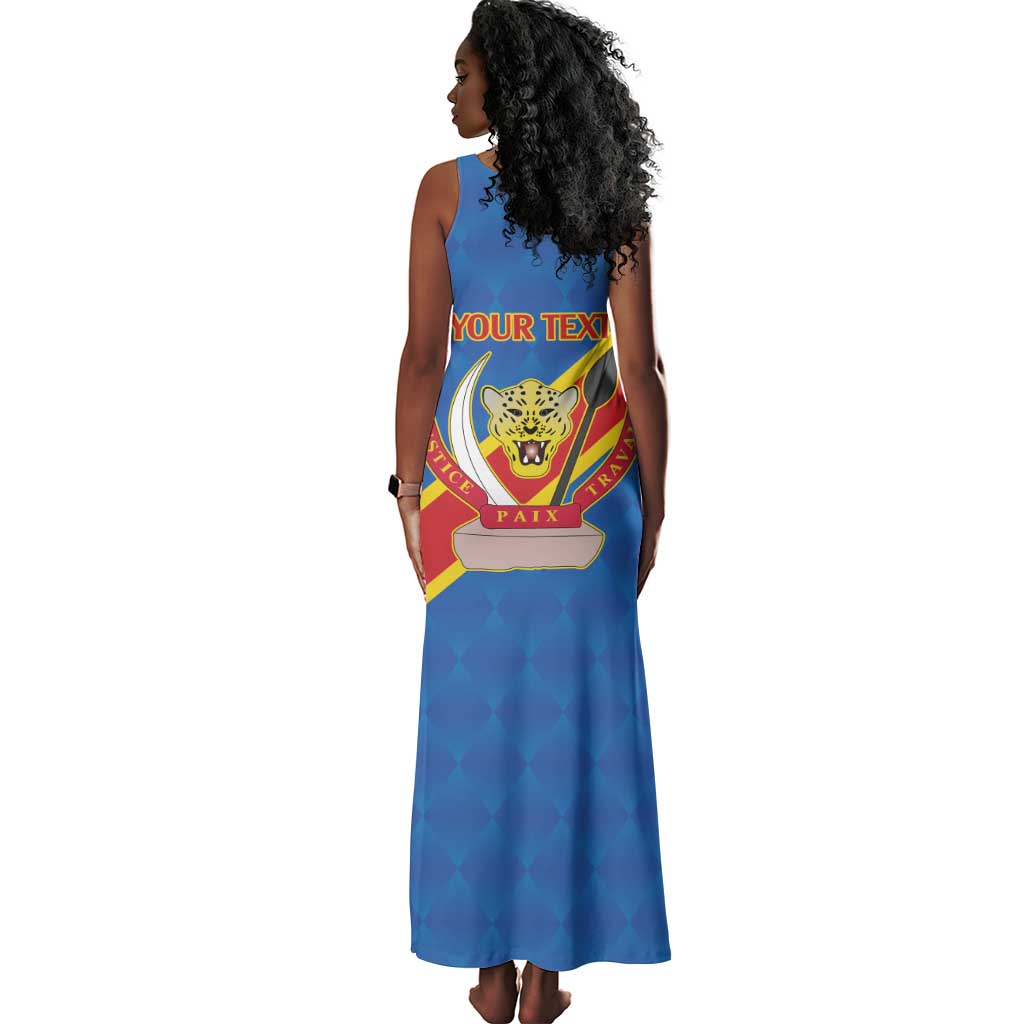 Africa DR of the Congo Personalized Tank Maxi Dress Flag Style - African Pride