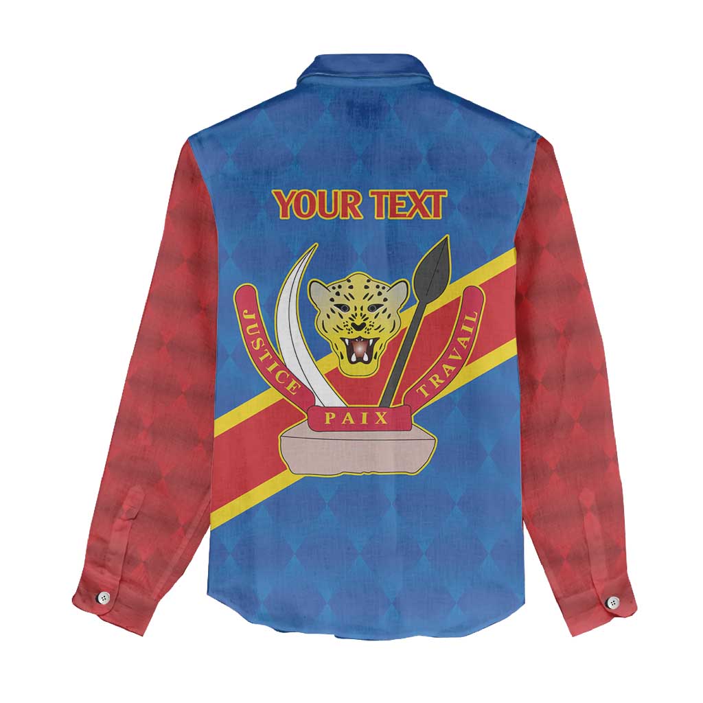 Africa DR of the Congo Personalized Women Casual Shirt Flag Style - African Pride