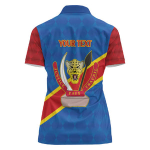 Africa DR of the Congo Personalized Women Polo Shirt Flag Style - African Pride