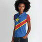 Africa DR of the Congo Personalized Women Polo Shirt Flag Style - African Pride