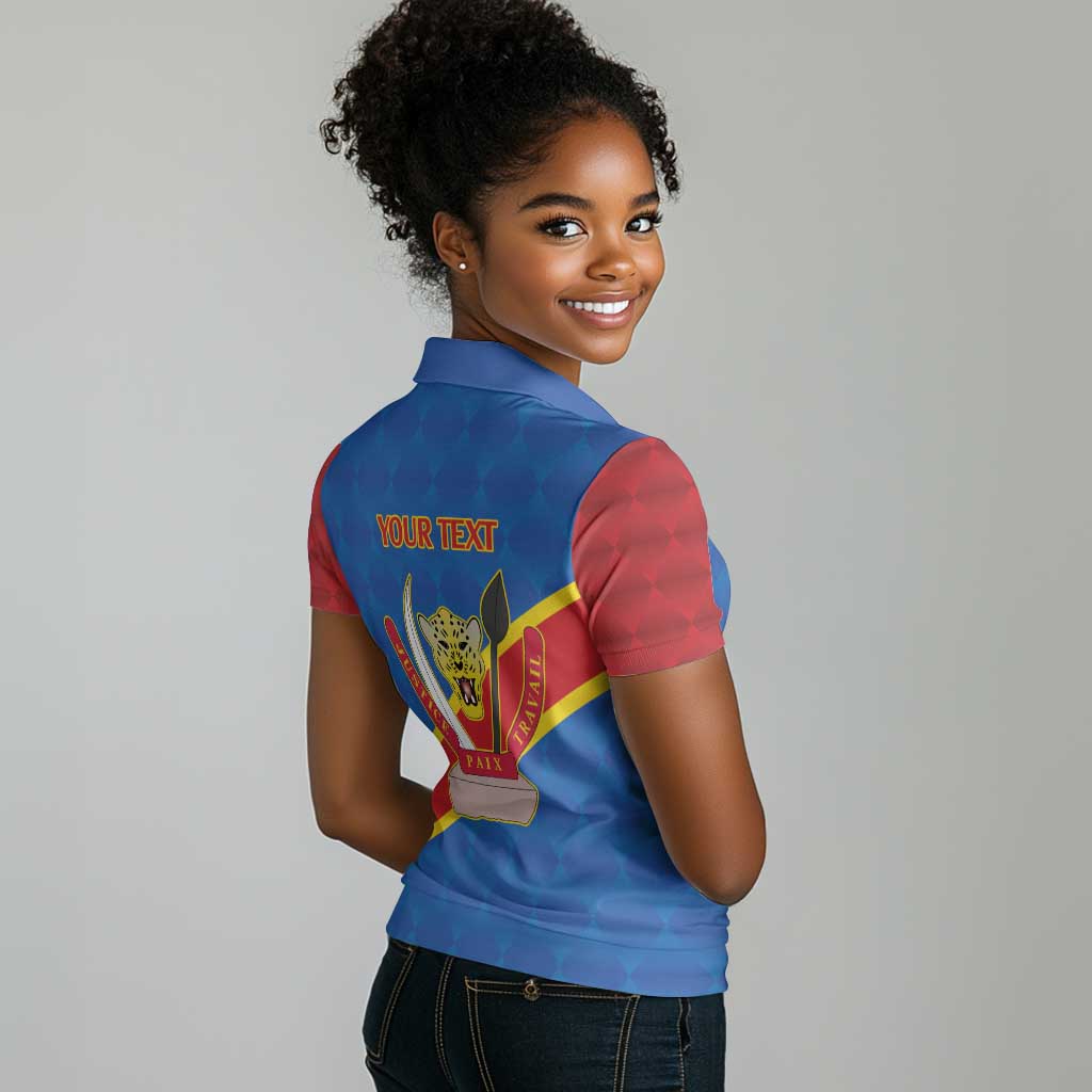 Africa DR of the Congo Personalized Women Polo Shirt Flag Style - African Pride