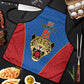 Africa DR Congo Football Custom Apron Blue Leopard Skin Pattern