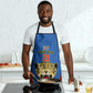 Africa DR Congo Football Custom Apron Blue Leopard Skin Pattern