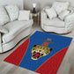 Africa DR Congo Football Custom Area Rug Blue Leopard Skin Pattern - African Pride