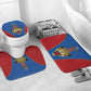 Africa DR Congo Football Custom Bathroom Set Blue Leopard Skin Pattern