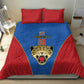 Africa DR Congo Football Custom Bedding Set Blue Leopard Skin Pattern - African Pride