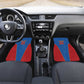 Africa DR Congo Football Custom Car Mats Blue Leopard Skin Pattern - African Pride