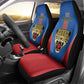 Africa DR Congo Football Custom Car Seat Cover Blue Leopard Skin Pattern - African Pride