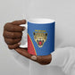 Africa DR Congo Football Custom Ceramic Mug Blue Leopard Skin Pattern