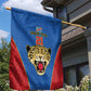 Africa DR Congo Football Custom Garden Flag Blue Leopard Skin Pattern - African Pride