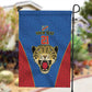 Africa DR Congo Football Custom Garden Flag Blue Leopard Skin Pattern - African Pride