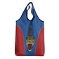 Africa DR Congo Football Custom Grocery Bag Blue Leopard Skin Pattern - African Pride
