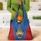 Africa DR Congo Football Custom Grocery Bag Blue Leopard Skin Pattern - African Pride