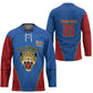 Africa DR Congo Football Custom Hockey Jersey Blue Leopard Skin Pattern