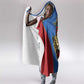 Africa DR Congo Football Custom Hooded Blanket Blue Leopard Skin Pattern - African Pride